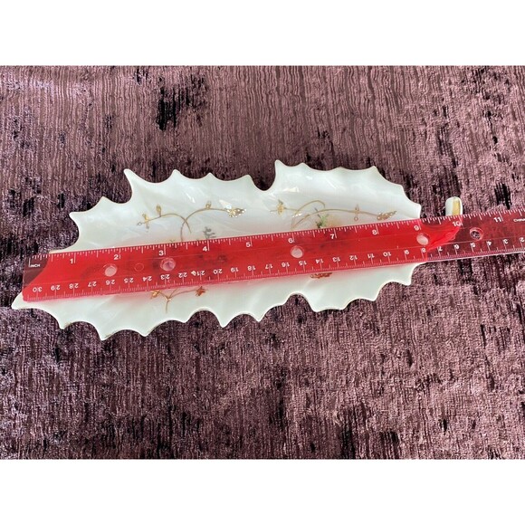 Vintage Arnat Porcelain Vanity Trinket Leaf Dish, Tray, Hand Painted Gold  Trimm - Picture 7 of 10